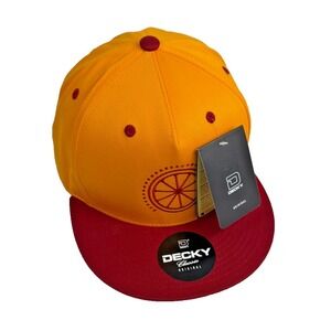 Decky 1064 Snapback Hat Gold Cardinal Orange Slice Embroidered High Profile New